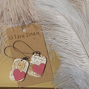 Polymer clay earrings in pink